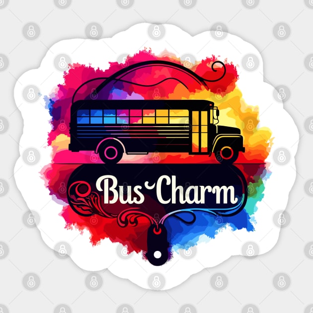 School Bus Charm Sticker by Vehicles-Art